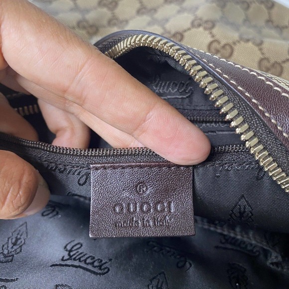 Gucci duchessa Hobo GG Logo, Crystal Coated canvas Bag , Beige Brown , Damaged - Picture 14 of 16